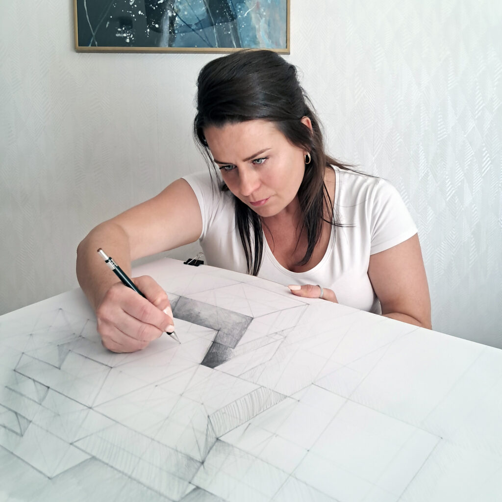 Maria Tkocz Kurs Rysunku Architektonicznego KRA O mnie, założyciel, włascicel, architekt i nauczyciel podczas rysowania